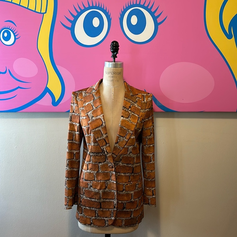 Moschino Rust Gray Brick Blazer Jacket The Nanny
